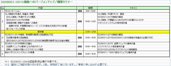 ＩＳＯ９００１：２０１５規格へのバージョンアップ／構築セミナー700w.jpg